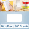 20 x 40 mm 160 hojas Etiqueta de impresión térmica Etiquetas engomadas de papel para Niimbot D101 / D11 (blanco)