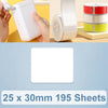25 x 30 mm, 195 hojas, etiquetas adhesivas de papel de impresión térmica para NiiMbot D101 / D11 (blanco)