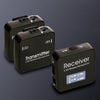 AY123 2.4G Micrófono lavalier inalámbrico con pantalla digital (negro)