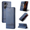 Para honrar 60 AZNS Magnético TEXTURE TEXTURE HORIZONTAL FLIP DE CUERO DE CUATRO Caja (azul oscuro)