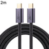 140W USB 2.0 USB-C / Tipo-C Macho a USB-C / Tipo-C Cable de datos trenzado masculino, longitud del cable: 2m (negro)