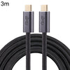 20GBPS USB 3.2 USB-C / Tipo-C Macho a USB-C / Tipo C Cable de datos trenzados masculinos, longitud del cable: 3M (negro)