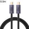 20GBPS USB 4 USB-C / Tipo-C Macho a USB-C / Tipo C Cable de datos trenzados masculinos, longitud del cable: 0.5m (negro)
