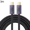 20Gbps USB 4 USB-C / Tipo-C Macho a USB-C / Tipo C / Tipo C Cable de datos trenzados, longitud del cable: 3M (negro)