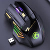 IMICE GW-X7 2.4G + MODO DUAL BLUETOOTH 7-BOTOS SILET EXCARGABLE RAFÍO DE GAMINO INTERNABLE CON LUCES RGB coloridas (Negro)