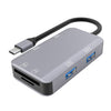 NK-3049H 6 en 1 USB-C / TYPE-C A TF / SD Slot + USB 3.0 + 3 USB 2.0 Adaptador femenino (gris espacial)