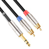 6.35mm Macho al cable de audio masculino de RCA doble, longitud del cable: 1.8m