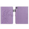 Para iPad mini 6 en relieve Plum Bossom Pattern Smart Leather Tablet Case (Púrpura)