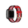 Para la correa de reloj de lona Fitbit VERSA (rojo negro)