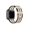 Para la correa de reloj de lona Fitbit Versa (beige negro)