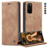 Para Galaxy S20 CaseMe Estuche de cuero con tapa horizontal multifuncional, con ranura para tarjeta, soporte y billetera (marrón)