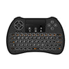 H9 2.4GHz Mini Wireless Air Mouse Qwerty Keyboard con luz de fondo blanca y panel táctil para PC, TV (negro)