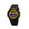 SKMEI 1821 Reloj electrónico de correa de silicona de hebilla de acero inoxidable (oro negro)