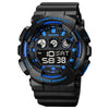 SKMEI 1857 Reloj de santa de acero inoxidable PU Pu Implaz de agua (azul)