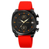 SKMEI 1903 Reloj de cuarzo impermeable de la correa de silicona de acero inoxidable (rojo)