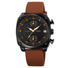 SKMEI 1903 Reloj de cuarzo impermeable de hebilla de acero inoxidable de acero inoxidable (café)