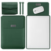 4 en 1 bolso de computadora de cuero liviano y portátil, tamaño: 15.4/15.6/16.1 pulgadas (verde oscuro)