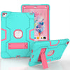 Contraste Color Robot Silicone + PC Tablet Case para iPad 6 / iPad Pro 9.7 2016 (Verde Menta + Rosa Roja)