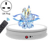 Tocadiscos giratorio eléctrico con luz LED de 42 cm, enchufe de alimentación: enchufe del Reino Unido (blanco)
