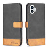 For Nothing Phone 1 BF11 Estuche de cuero para teléfono con tacto de piel a juego (negro)