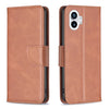 For Nothing Phone 1 Estuche para teléfono de cuero con textura de piel de cordero (marrón)