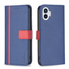 For Nothing Phone 1 BF13 Estuche para teléfono de cuero con textura cruzada a juego de colores (Azul)
