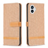 For Nothing Phone 1 Estuche para teléfono de cuero con textura de mezclilla a juego de color (marrón)