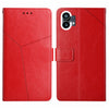 For Nothing Phone 1 HT01 Estuche de cuero con tapa y patrón en forma de Y (Rojo)