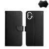 For Nothing Phone 1 Estuche para teléfono con tapa horizontal a prueba de huellas dactilares de cuero genuino (negro)
