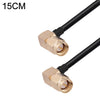 Codo macho SMA a codo macho SMA RG174 Cable adaptador coaxial RF, longitud: 15 cm