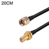 Cable adaptador coaxial RP-SMA macho a RP-SMA hembra RG174 RF, longitud: 20 cm