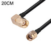 Codo macho RP-SMA a cable adaptador coaxial RF RG174 macho RP-SMA, longitud: 20 cm