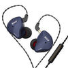 CVJ-CSN Auricular con cable HIFI dinámico de circuito magnético dual en la oreja, estilo: con micrófono (azul)