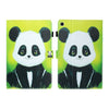 Hilo de coser Estuche de cuero plano izquierdo y derecho con tapa para bolígrafo y ranura para tarjeta y hebilla Tira antideslizante y soporte (Panda)