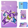 Hilo de coser Estuche de cuero plano izquierdo y derecho con cubierta para bolígrafo y ranura para tarjeta y hebilla Tira antideslizante y soporte (mariposa)