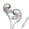 Auricular con cable de música HiFi de tecnología híbrida CVJ con micrófono (rosado)