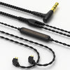CVJ V2 1.25m Cobre sin oxígeno Original Cable de auricular con codo de 3.5 mm, Estilo: 0.75 mm con micrófono (Negro)