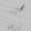 CVJ V7 1,25 m 4 núcleos plateado 3,5 mm codo auricular cable, modelo: 0,78 mm sin micrófono (plata)