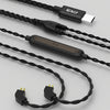 CVJ V6.TC Cable de auriculares de cobre sin oxígeno con decodificación digital tipo C de 1,25 m, estilo: 0,75 mm (negro)