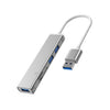 5 en 1 USB a ranura para tarjeta SD / TF + 3 puertos USB Estación de acoplamiento multifuncional HUB (Plata)