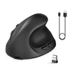 Ratón para juegos ergonómico vertical recargable inalámbrico X10 2.4G (negro)