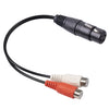 3714 Cable de audio XLR hembra de 3 pines a 2 x RCA hembra, longitud: 20 cm