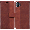 For Nothing Phone 1 Estuche de cuero con tapa en relieve geométrico para teléfono (marrón)