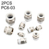 PC6-03 LAIZE 10pcs PC Conector de montaje rápido neumático recto