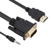 Cable adaptador HDMI a VGA con audio, longitud 1,8 m