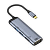 Y002 6 en 1 Tipo-C a VGA + HDMI + USB dual + Adaptador multifuncional de interfaz USB-C / Tipo-C dual