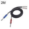 3051K63 Dual RCA Macho a Dual 6.35mm 1/4 inch Male Mixer Audio Cable, Longitud:2m