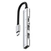 USB-C / Tipo-C a 3,5 mm + 2USB + Estación de acoplamiento HUB Tipo-C (Plata)