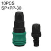 LAIZE SP + PP-30 10pcs Componentes neumáticos de autobloqueo de acero plástico tipo C
