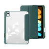 Para iPad 10th Gen 10.9 2022 Estuche para tableta de cuero acrílico de 3 pliegues (verde oscuro)